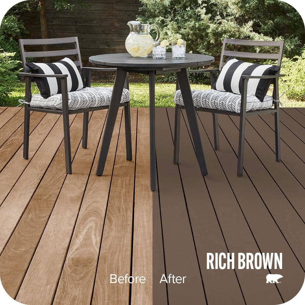 BEHR PREMIUM 1 gal. #PFC-35 Rich Brown Solid Color Waterproofing Exterior Wood Stain and Sealer (3)