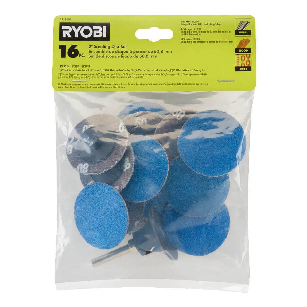 RYOBI 2 in. Disc Set (16-Piece) (3)