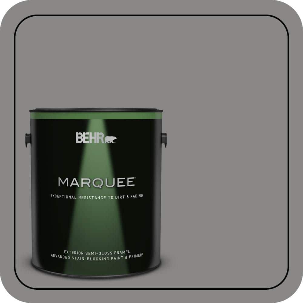 BEHR MARQUEE 1 gal. #PPU26-04 Falcon Gray Semi-Gloss Enamel Exterior Paint & Primer