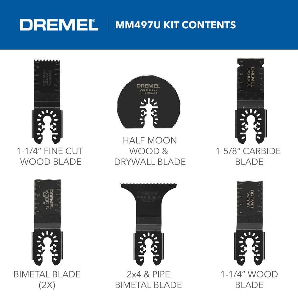 Dremel Universal Carbide/ BiM/ HCS Oscillating Multi-Tool Blade Kit (7-Piece) (3)