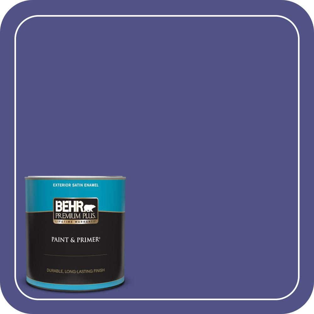 BEHR PREMIUM PLUS 1 qt. #P550-7 Purple Prince Satin Enamel Exterior Paint & Primer