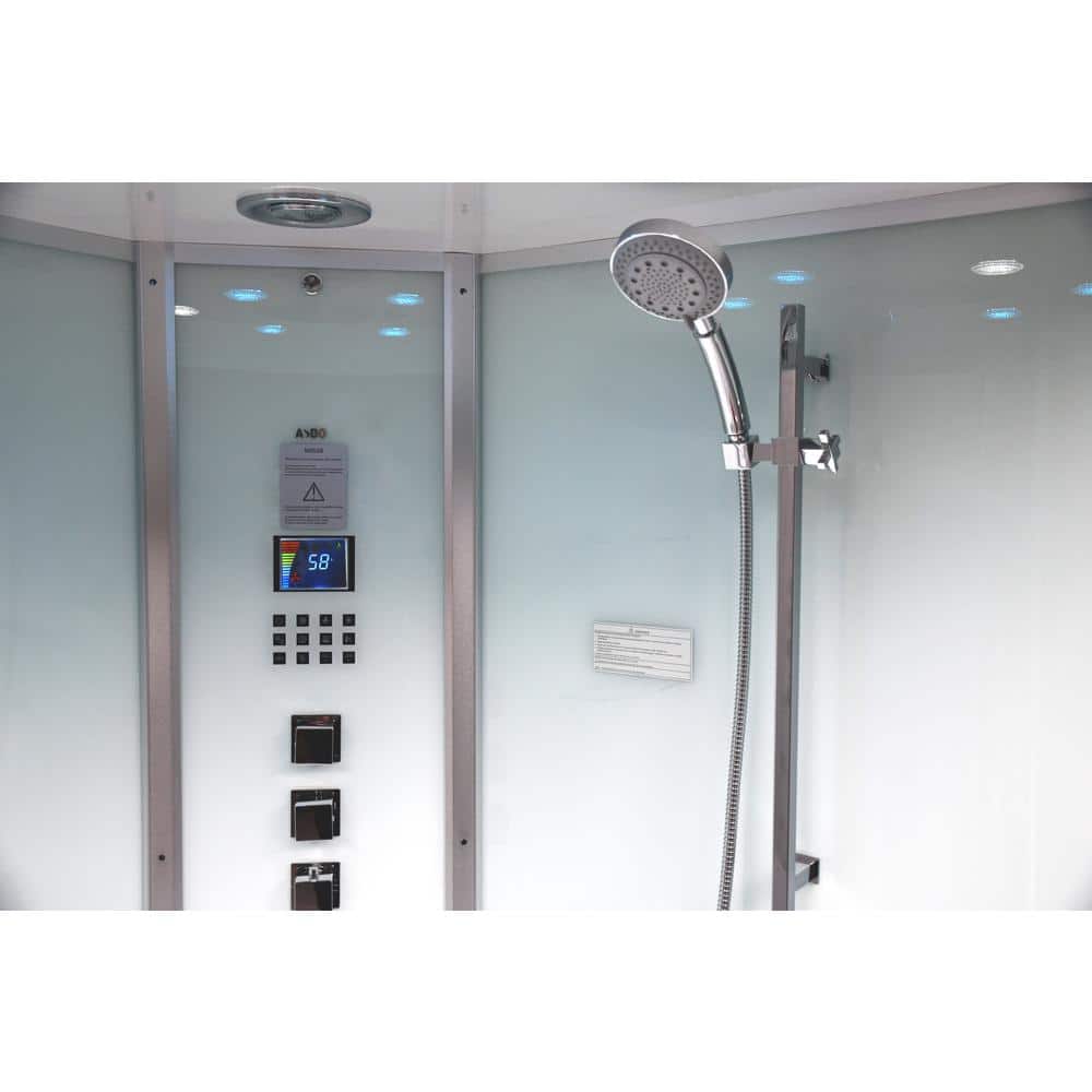 Unbranded Platinum 59 in. x 59 in. x 89 in. Combination Steam Shower Jetted Tub in White with Aromatherapy, Color Lights Bluetooth (2)