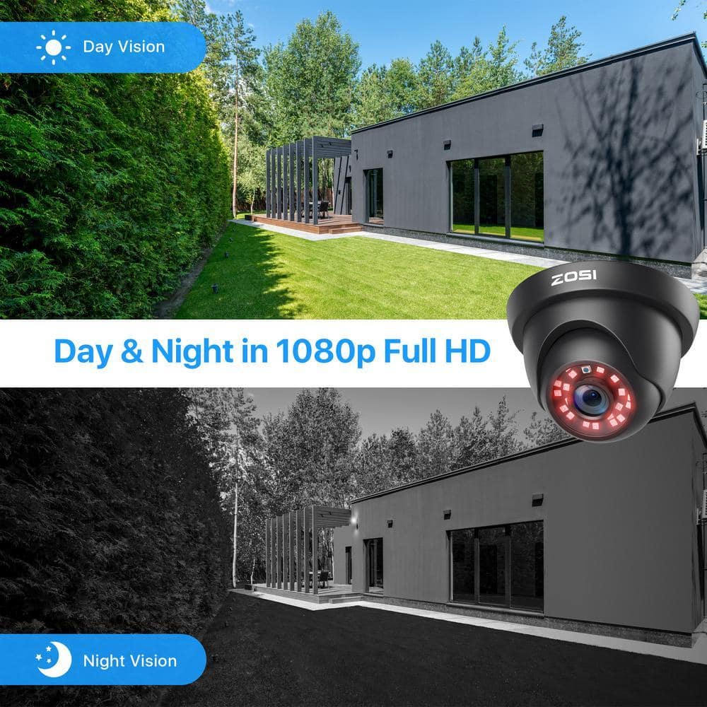 ZOSI 8-Channel 5MP-Lite 1TB DVR Security Camera System with 4 1080p Outdoor Wired Cameras, Surveillance System (2)