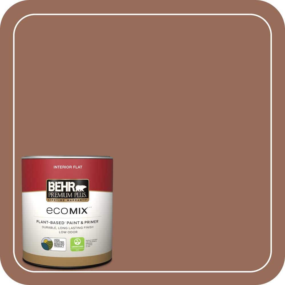 BEHR PREMIUM PLUS 1 qt. #S200-6 Timeless Copper Flat EcoMix Plant-Based Interior Paint & Primer (1)