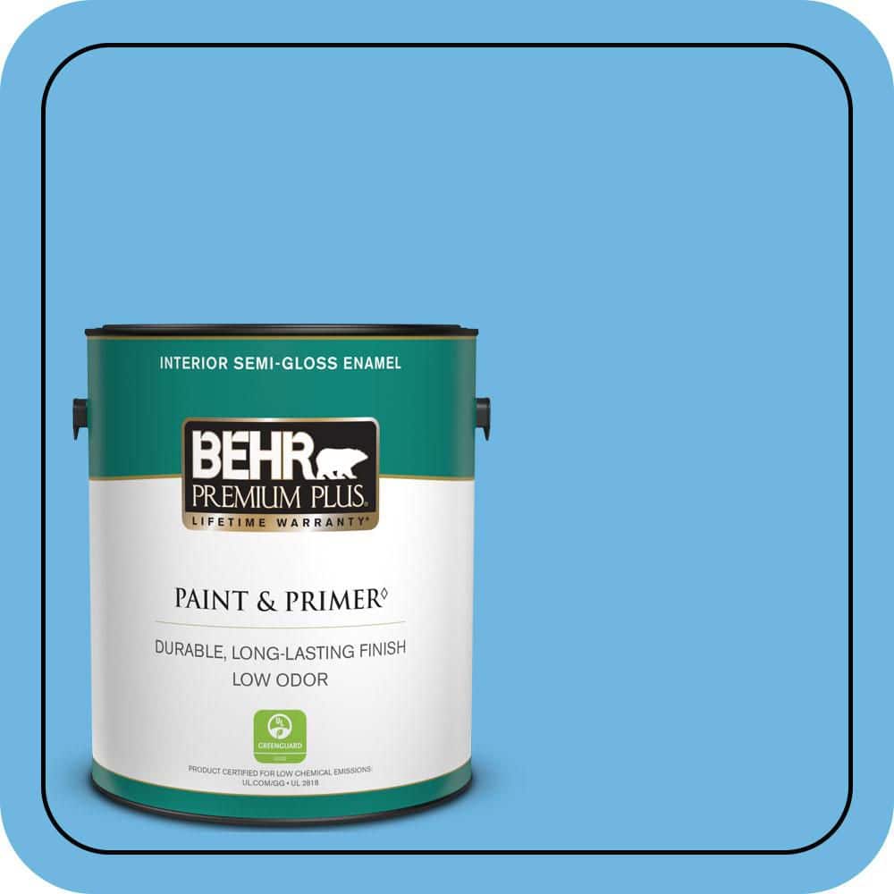 BEHR PREMIUM PLUS 1 gal. #P500-4 Life Force Semi-Gloss Enamel Low Odor Interior Paint & Primer
