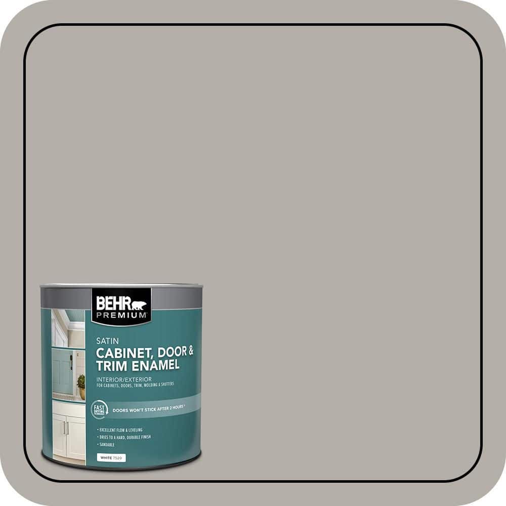 BEHR PREMIUM 1 qt. #T17-09 Laid Back Gray Satin Enamel Interior/Exterior Cabinet, Door & Trim Paint (1)