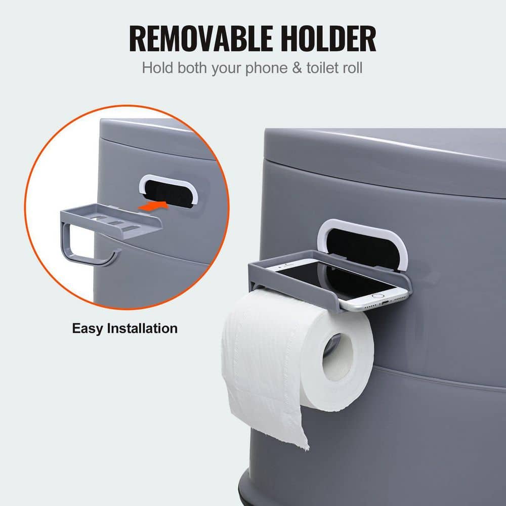 Tahanbath Non-Electric 1.3 Gal Porta Potty with Paper Holder for Camping Car Road Trips Waterless Toilet (3)