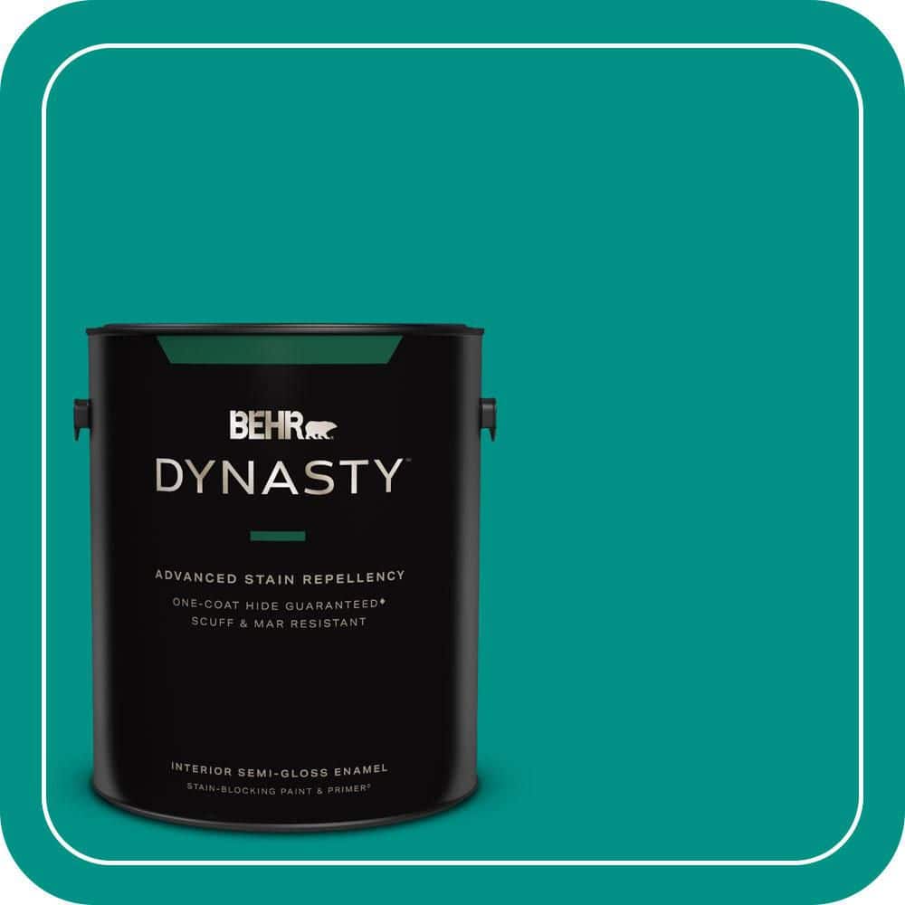 BEHR DYNASTY 1 gal. #490B-6 Emerald Coast Semi-Gloss Enamel Interior Stain-Blocking Paint & Primer