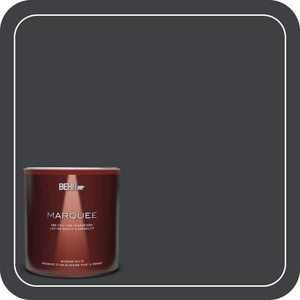 BEHR PREMIUM PLUS Home Decorators Collection #HDC-MD-04 Totally Black Flat Interior/Exterior Paint & Primer Color Sample (4)