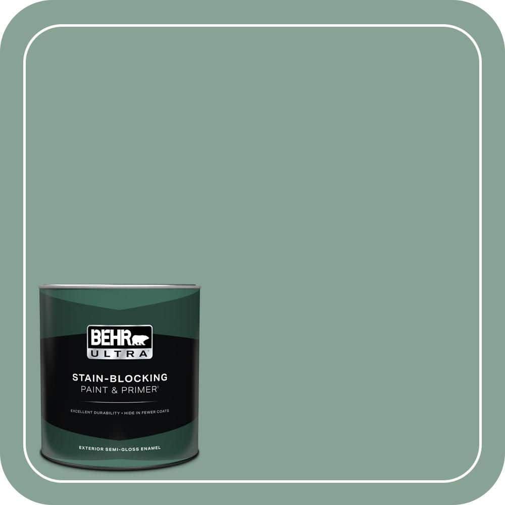 BEHR ULTRA 1 qt. #T16-12 Modern Mint Semi-Gloss Enamel Exterior Paint & Primer