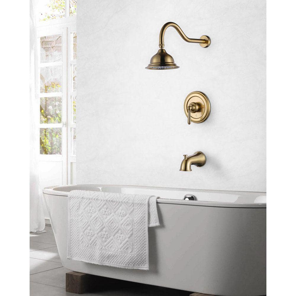 AVITAS Vintage Single Handle 1-Spray Shower Faucet 1.8 GPM Pressure Balance and Tub (Valve Included) (2)