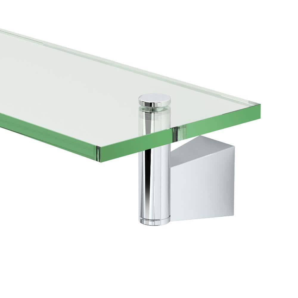 Gatco Bleu 20.12 in. L x 2.7 in. H x 4 in. W Glass Bathroom Shelf in Chrome (3)