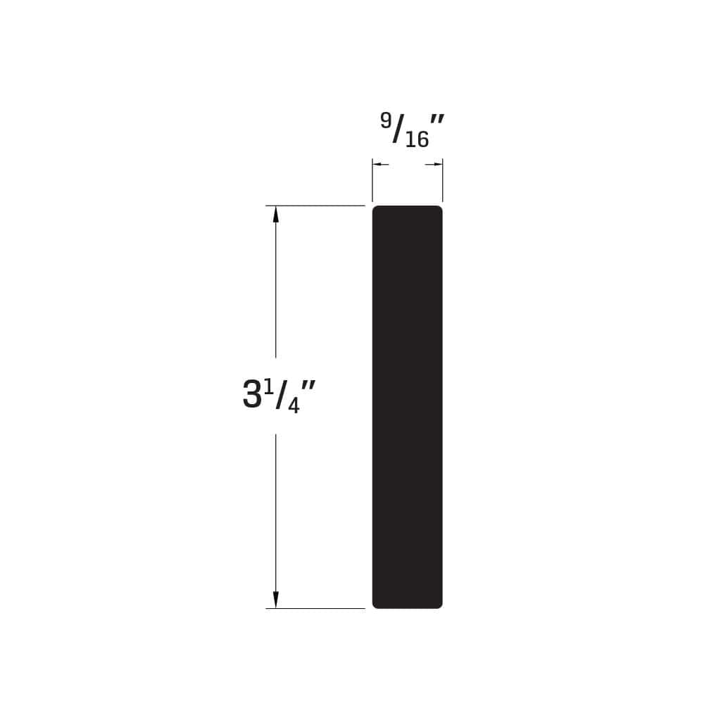 Royal Mouldings Craftsman 9972 9/16 in. x 3-1/4 in. x 8 ft. PVC Baseboard Moulding White (3)