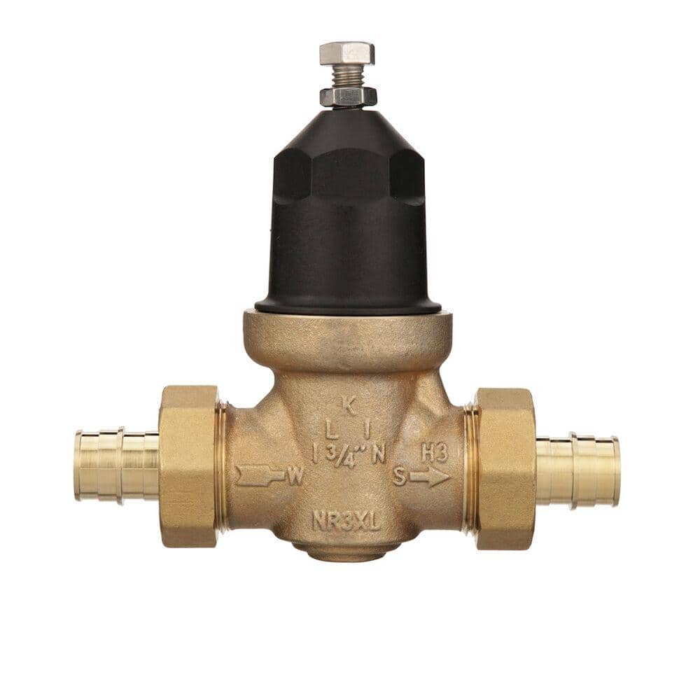 Wilkins 3/4 in. NR3XL Pressure Reducing Valve w/Double Union Male Barb x Barb, Lead Free, 1-Pack