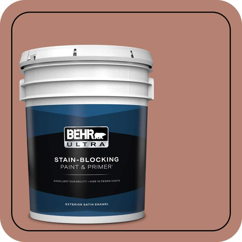 BEHR ULTRA 5 gal. #S180-5 Auburn Glaze Satin Enamel Exterior Paint & Primer