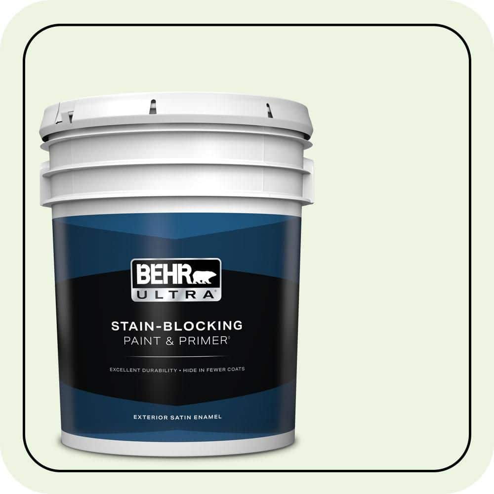 BEHR ULTRA 5 gal. #430A-1 Mint Hint Satin Enamel Exterior Paint & Primer