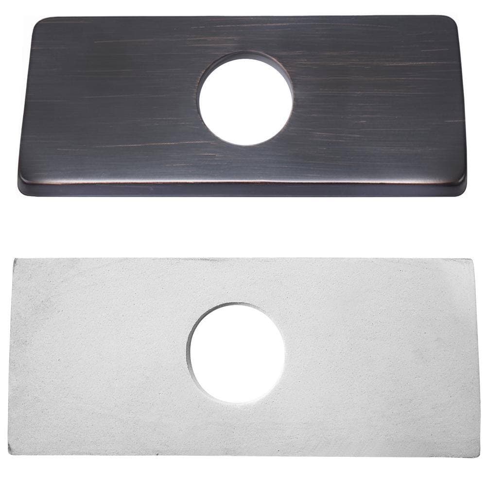 Novatto Universal 6 in. Rectangle Bathroom Sink Faucet Single Hole Solid Brass Deck Plate Escutcheon (2)