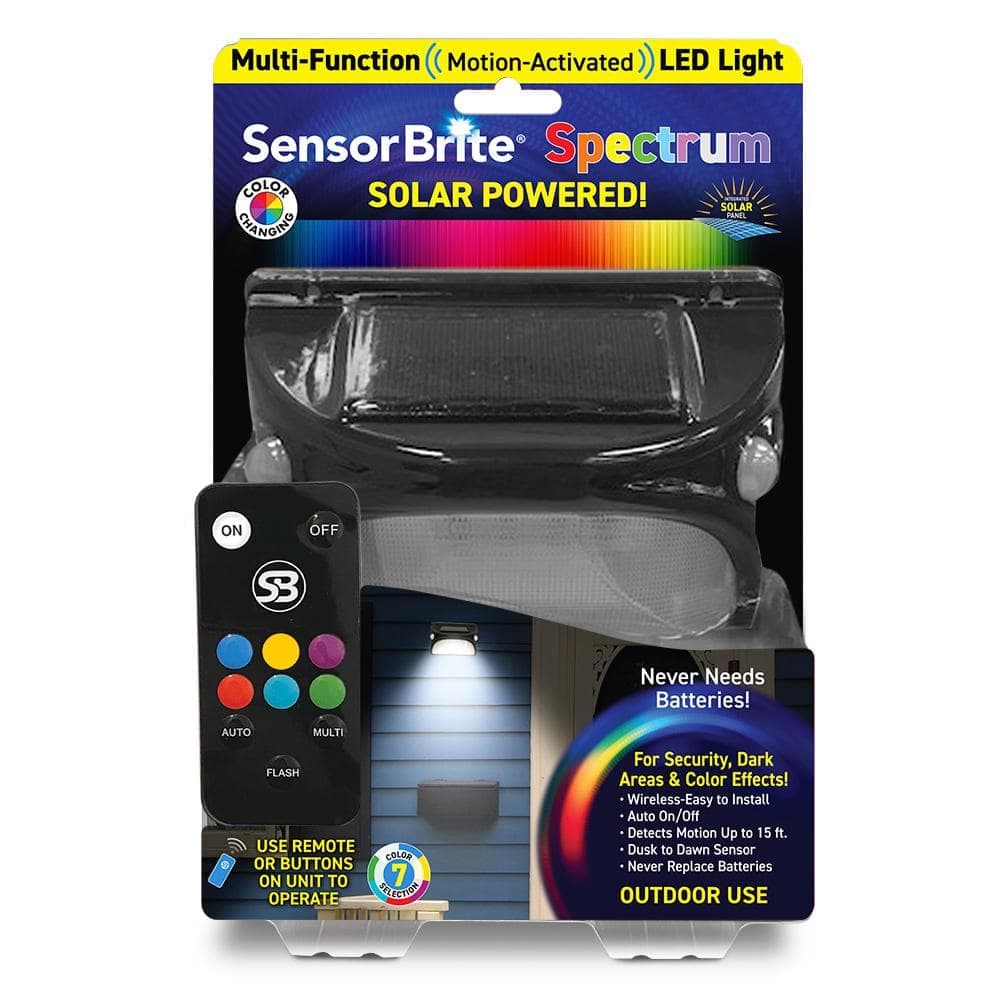 Sensor Brite 4.44-Watt Equivalent Integrated LED Black Color Changing Solar Motion Sensing Area Wall Pack Light (3)