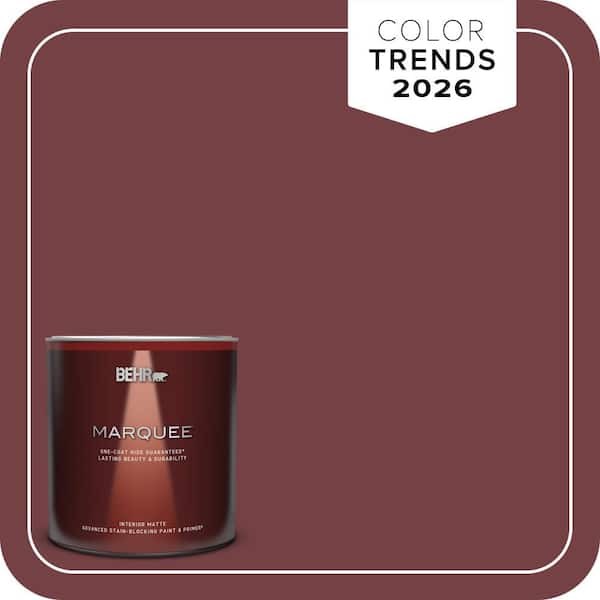BEHR MARQUEE 1 qt. #MQ1-15 Rumors One-Coat Hide Matte Interior Paint & Primer (2)