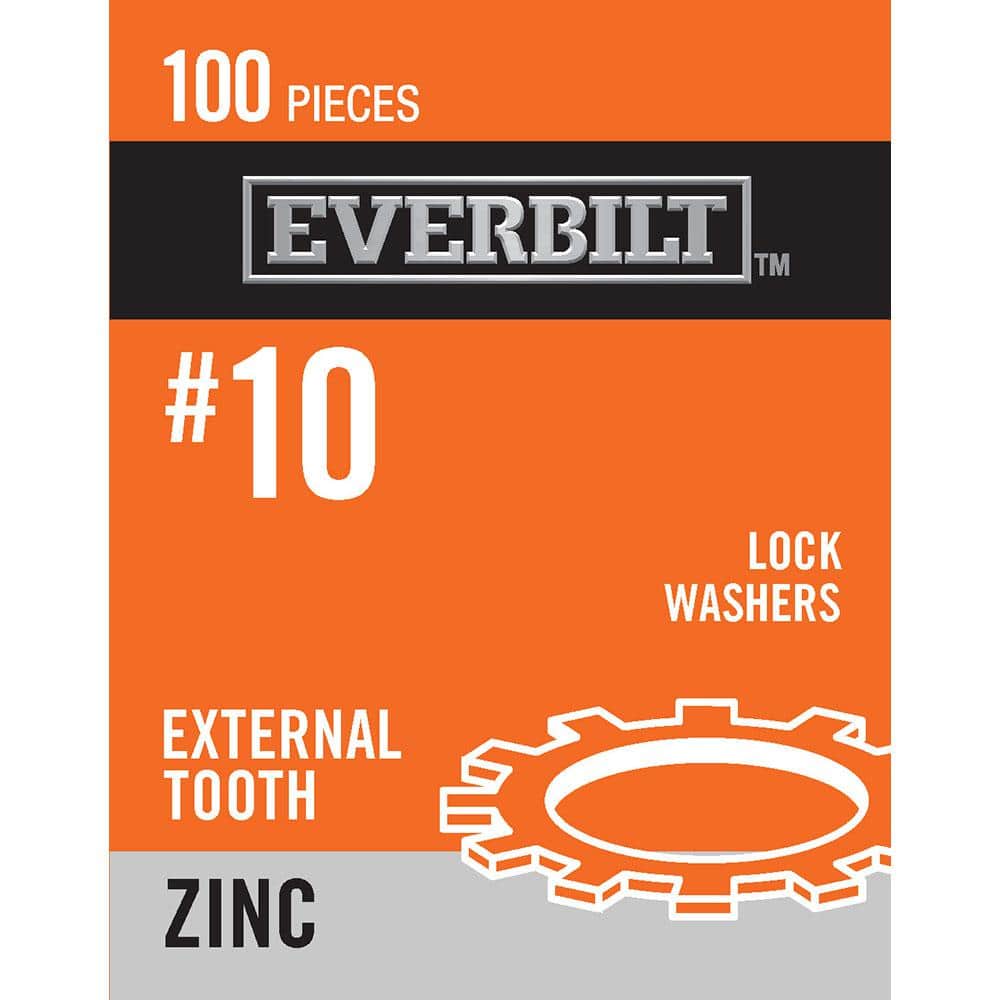 Everbilt #10 Zinc-Plated Steel External Tooth Lock Washer (100-Piece per Pack) (1)