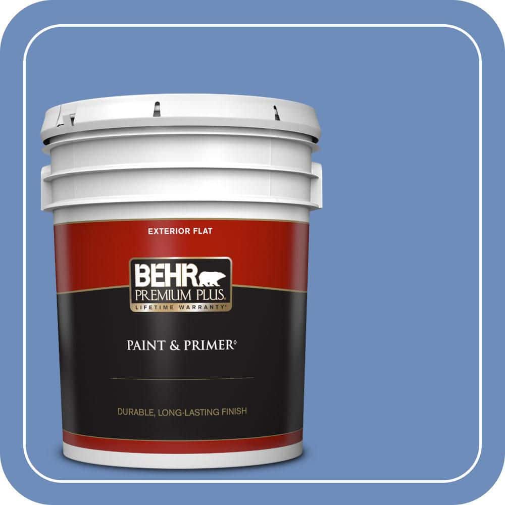 BEHR PREMIUM PLUS 5 gal. #MQ5-46 Debutante Ball Flat Exterior Paint & Primer