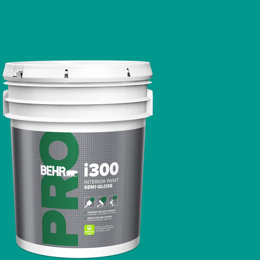 BEHR PRO 5 gal. #S-G-490 Intense Teal Semi-Gloss Interior Paint