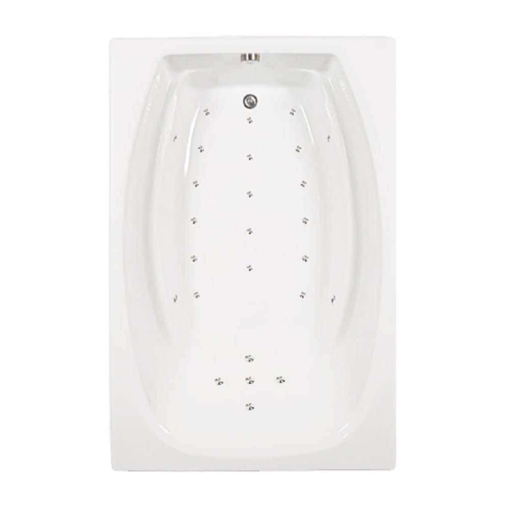 Comfortflo 72 in. x 48 in. Acrylic Rectangular Drop-in Air Bathtub with Reversible Drain in White (1)