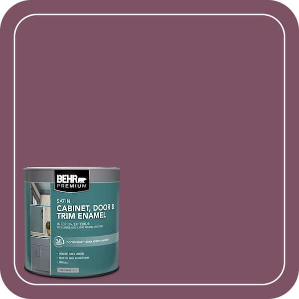 BEHR PREMIUM 1 qt. #PPU1-19 Classic Berry Satin Enamel Interior/Exterior Cabinet, Door & Trim Paint (2)