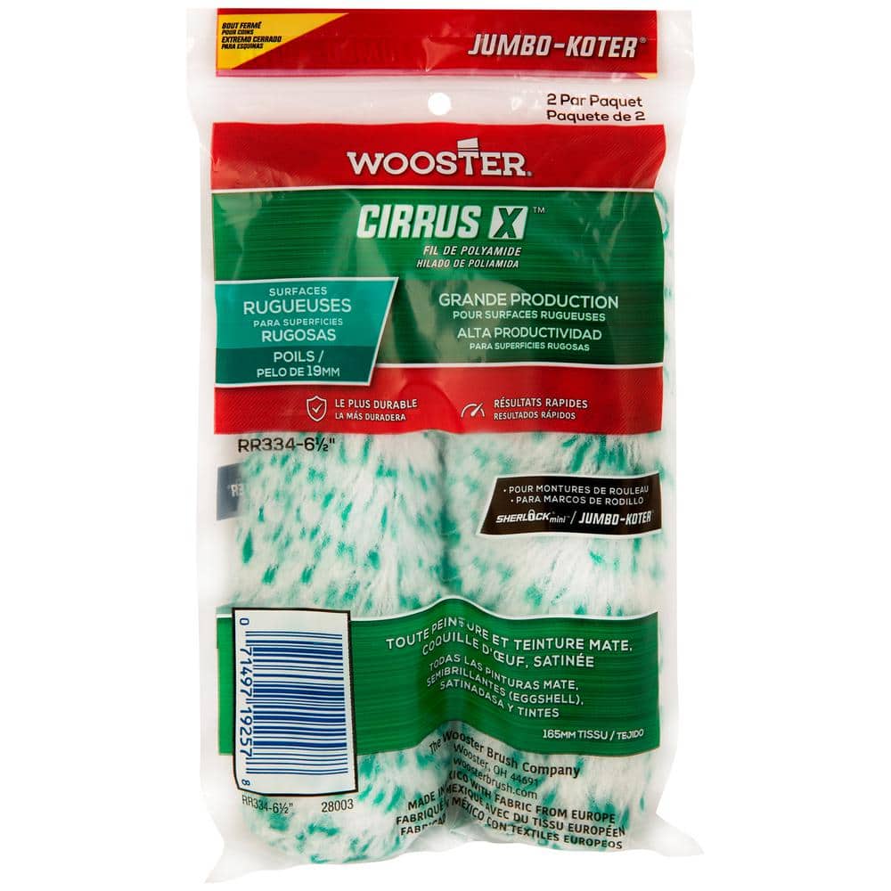 Wooster 6-1/2 in. x 3/4 in. Pro Cirrus X Mini Polyamide High-Density Woven Roller Cover (2)