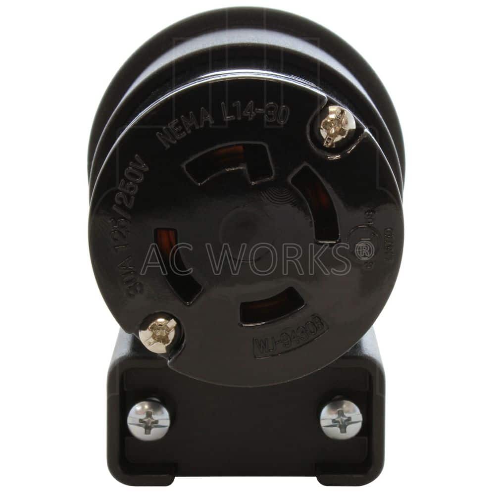 AC WORKS NEMA L14-30R 30A 125/250V 4-Prong Elbow Locking Female Connector With UL, C-UL Approval (3)