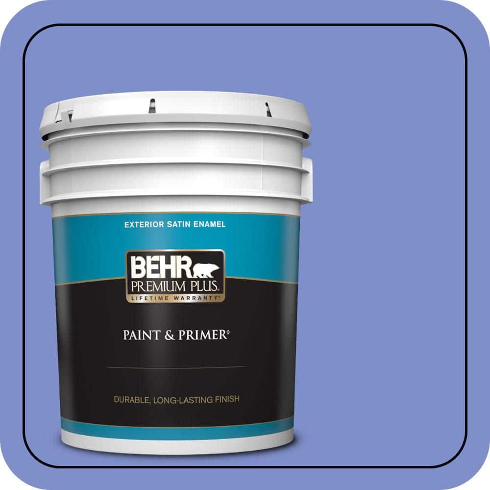 BEHR PREMIUM PLUS 5 gal. #P540-5 Pansy Garden Satin Enamel Exterior Paint & Primer