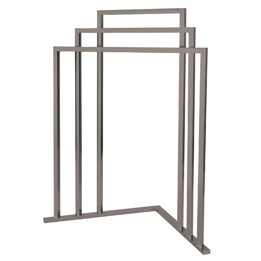 Kingston Brass Edenscape L-Shape 3-Bar Towel Rack in Brushed Nickel