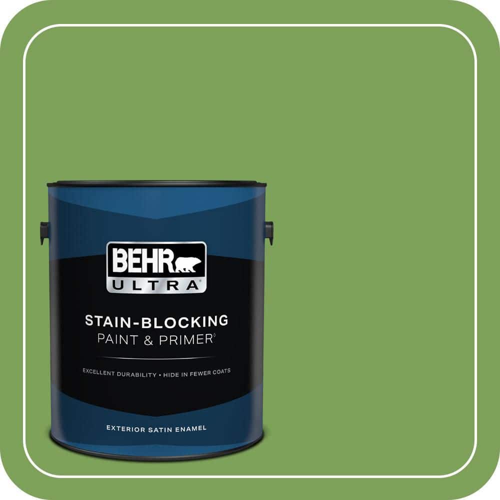 BEHR ULTRA 1 gal. #P380-6 Springview Green Satin Enamel Exterior Paint & Primer