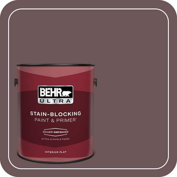 BEHR ULTRA 1 gal. #N120-7 Grand Plum Extra Durable Flat Interior Paint & Primer (2)