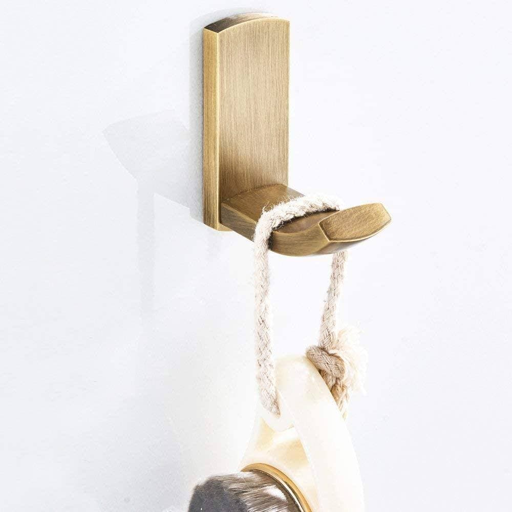 Unbranded Brass Bathroom Accessories Set with Antique Finished Towel Bar, Toilet Paper Holder, and Robe Hook Wall Mounted (3)
