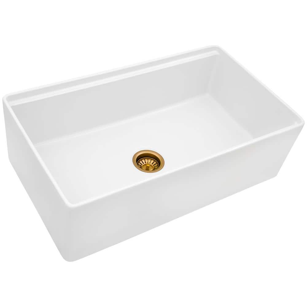 Ruvati 3.5 in. Kitchen Sink Basket Strainer Drain Assembly for Thick Fireclay Sinks in Satin Matte Gold (2)