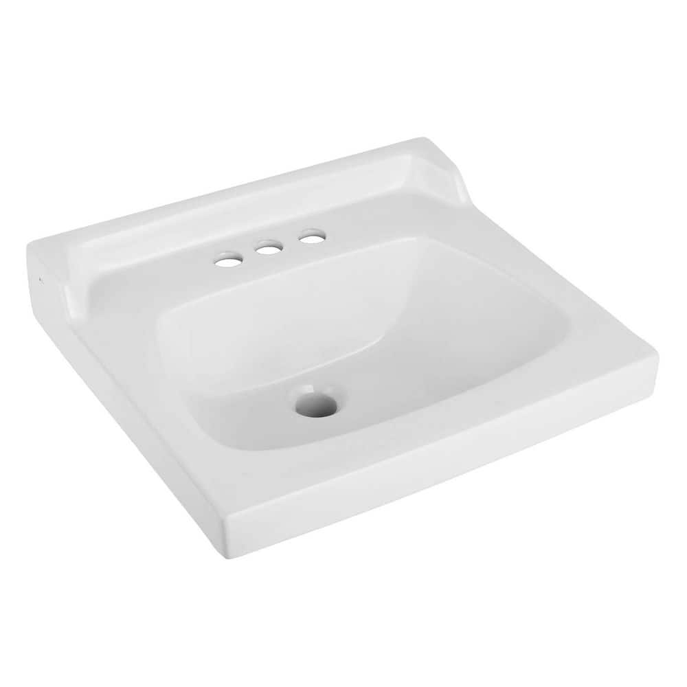 FINE FIXTURES 20 in. L x 18 in. W Bathroom Sink in White with Integrated Top (1)