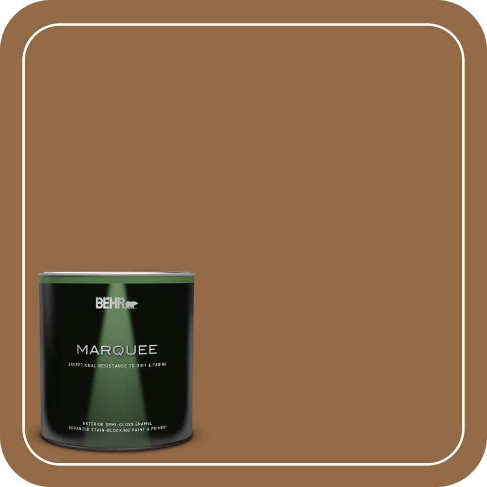BEHR MARQUEE 1 qt. #QE-31 Barcelona Brown Semi-Gloss Enamel Exterior Paint & Primer