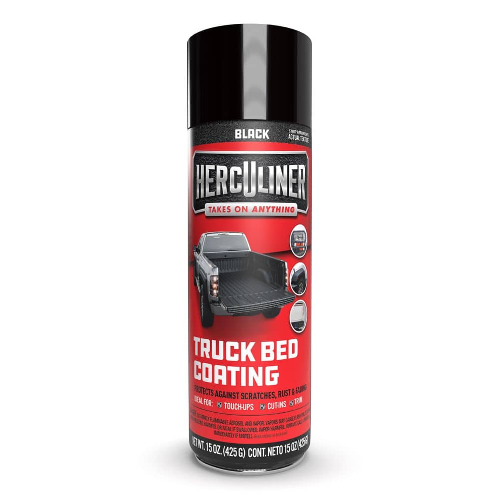 Herculiner 15 Oz. Solid Flat/Matte Black Exterior Aerosol Spray Paint Truck Bed Liner