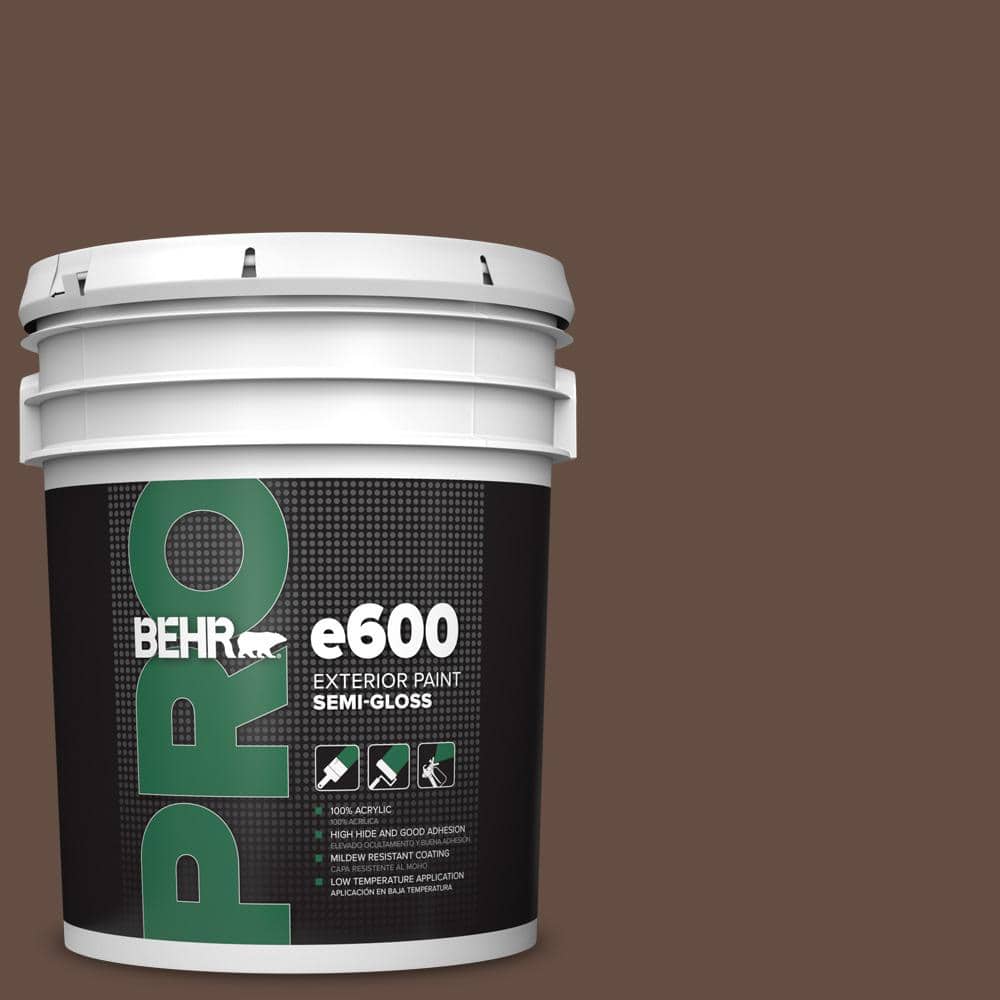 BEHR PRO 5 gal. #S-G-760 Chocolate Coco Semi-Gloss Exterior Paint