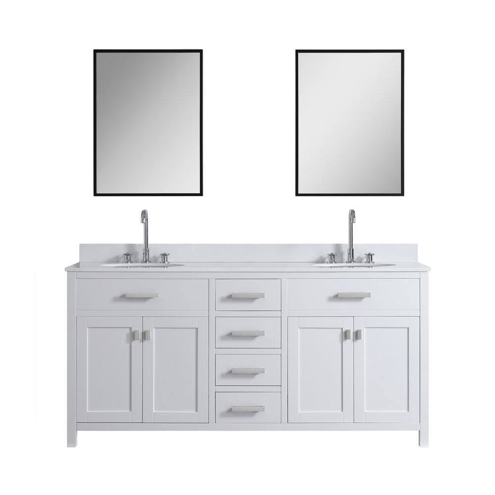 Design Element London 71.5 in. W x 21.5 in. D Vanity Cabinet Only in White (2)