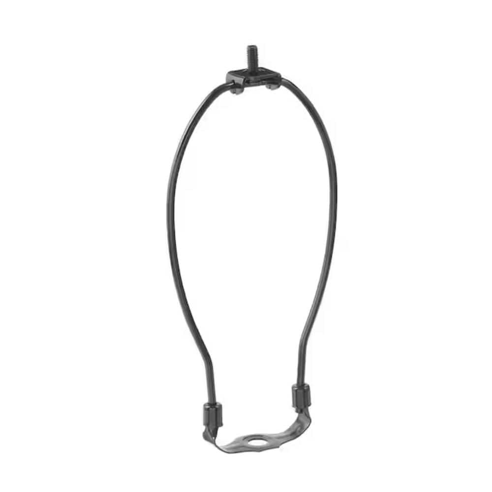 Bel Air Lighting 8 in. Matte Black Lamp Shade Harp with Detachable Saddle