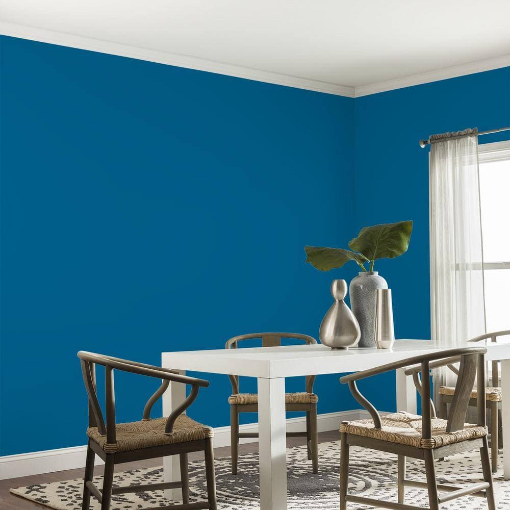 Glidden Diamond 1 qt. PPG1157-7 Blue Flame Eggshell Interior Paint with Primer (4)