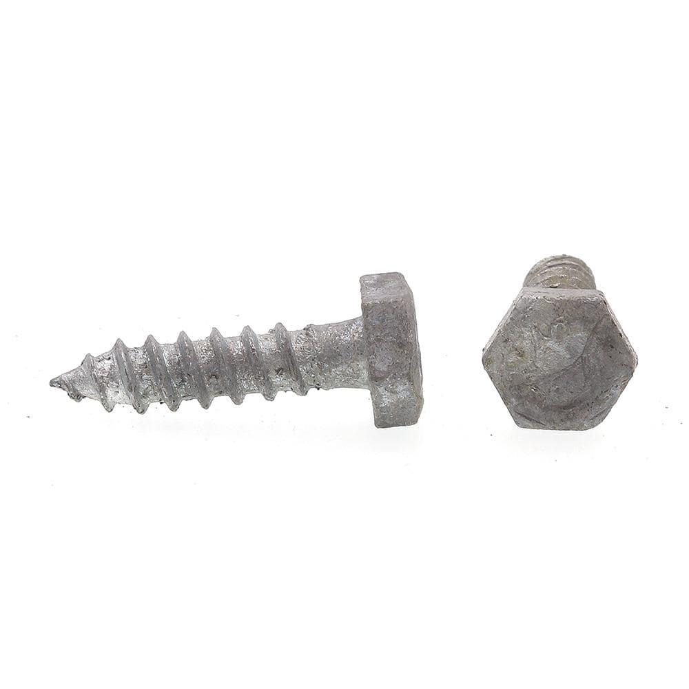 Prime-Line A307 Grade A Hot Dip Galvanized Steel 1/4 in. x 1 in. External Hex Lag Screws (100-Pack) (2)
