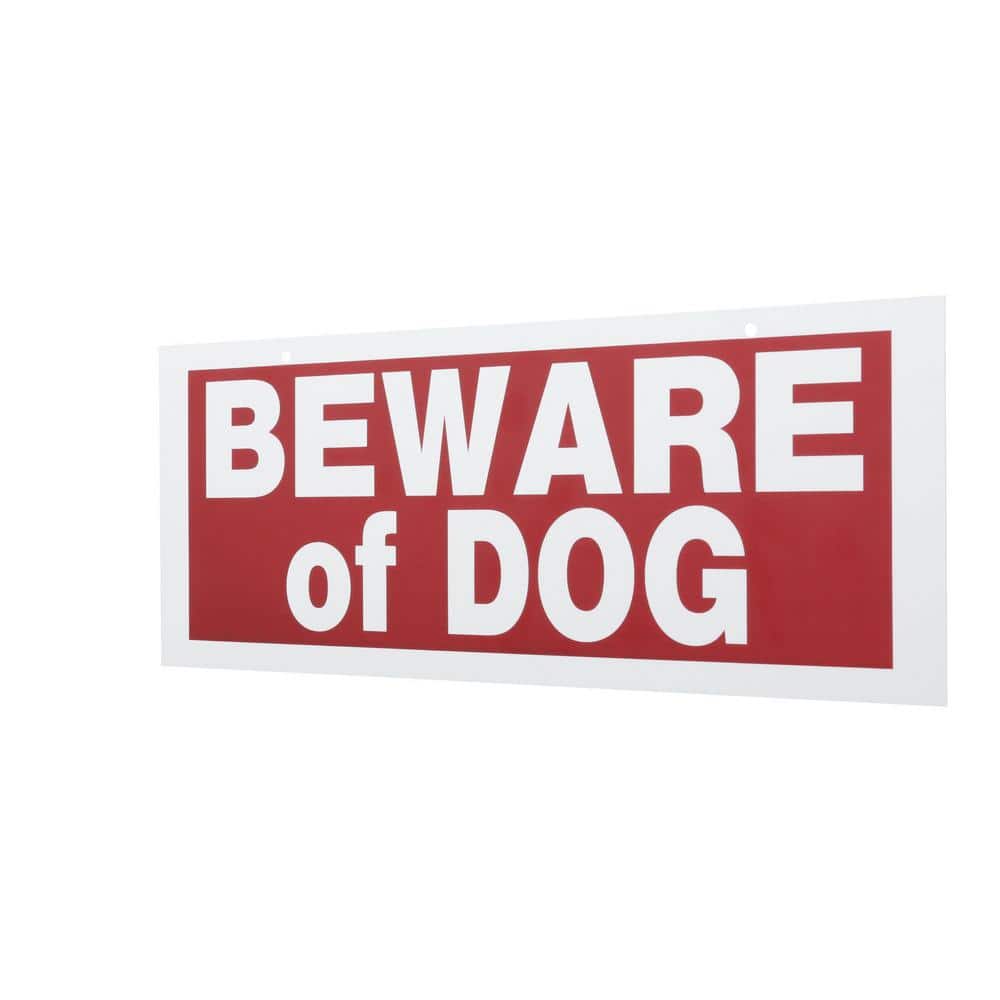 Everbilt 6 in. x 15 in. Plastic Beware Of Dog Sign
