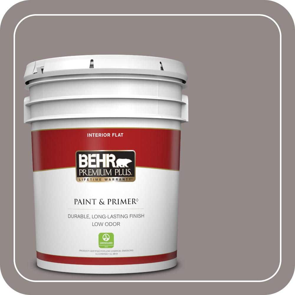 BEHR PREMIUM PLUS 5 gal. #PPU17-16 Polished Stone Flat Low Odor Interior Paint & Primer