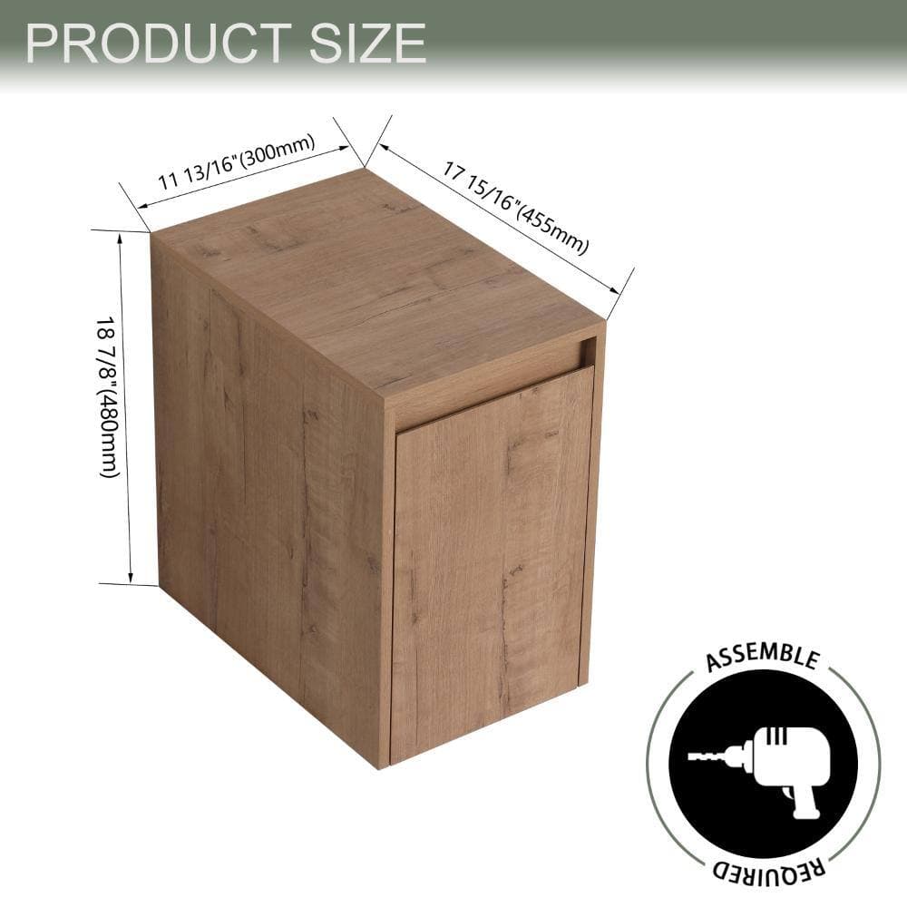 UPIKER 11.8 in. W x 17.9 in. D x 18.9 in. H Bathroom Storage Wall Cabinet in Imitative Oak (3)