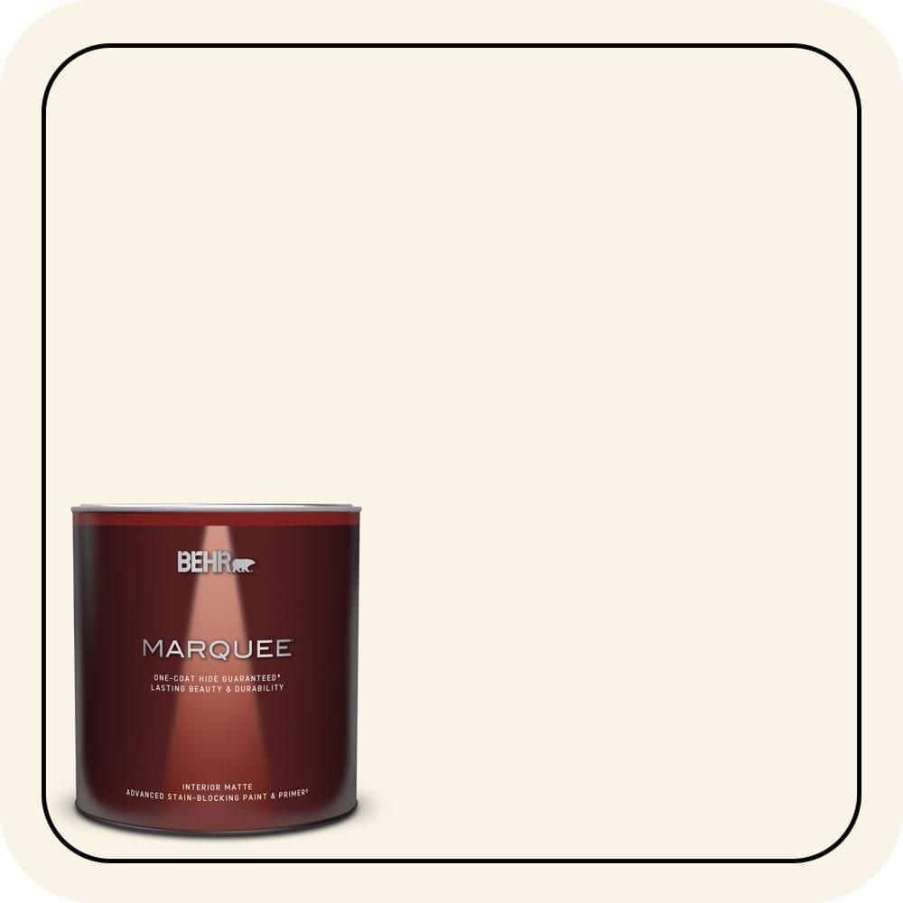BEHR MARQUEE 1 qt. #W-D-200 Pot of Cream Matte Interior Paint & Primer