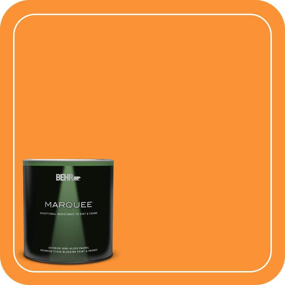 BEHR MARQUEE 1 qt. #P240-7 Joyful Orange Semi-Gloss Enamel Exterior Paint & Primer (1)
