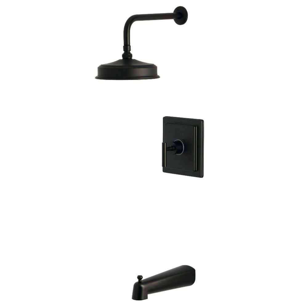 Kingston Brass Manhattan 1-Handle 1-Spray Tub and Shower Faucet 1.8 GPM in Matte Black (1)